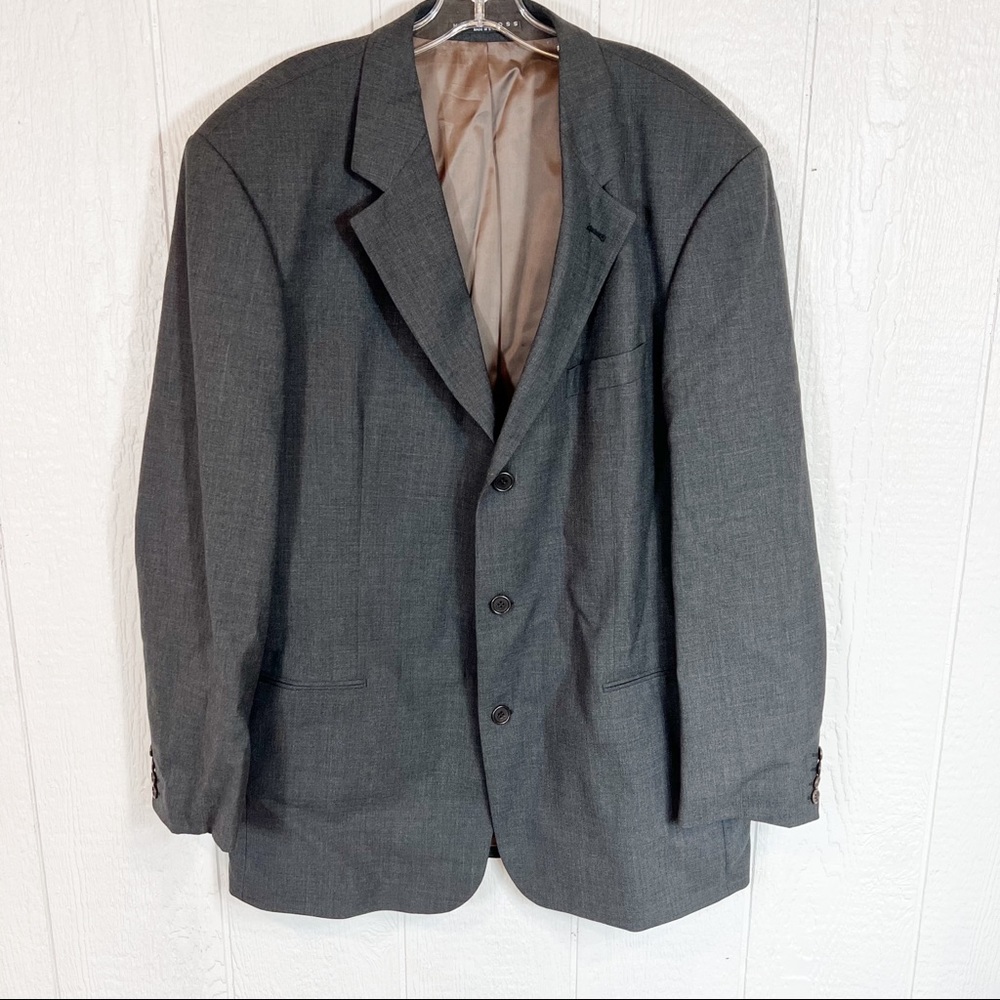 Mens Boss Hugo Boss Wool Dark Gray Blazer Sports Coat Jacket 46L
